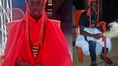 Photo of 15-year-old Senior Secondary School student appointed king in Ondo State after the death of his father