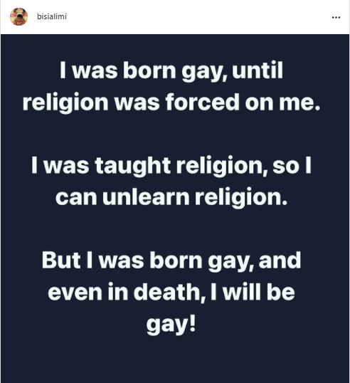 "I was born gay until religion was forced on me" - Bisi Alimi 4