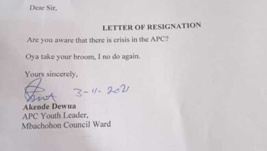 Photo of “Oya take your broom, I no do again” – Benue APC ward youth leader resigns (Photo)