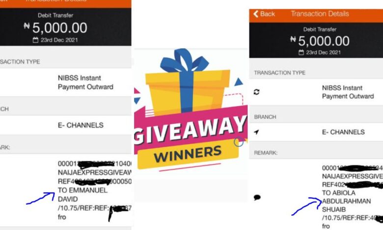 N5000 December Giveaway Winners (List) 1