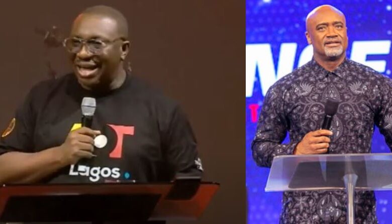 VIDEO: Worshippers boo representative of Gov Sanwoolu during his speech at 2021 Experience, Pastor Adefarasin apologizes to Lagos Government 1