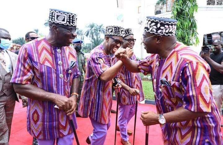 (Photos)PDP Governors rock indigenous Akwete fabric as they meet in Abia 15