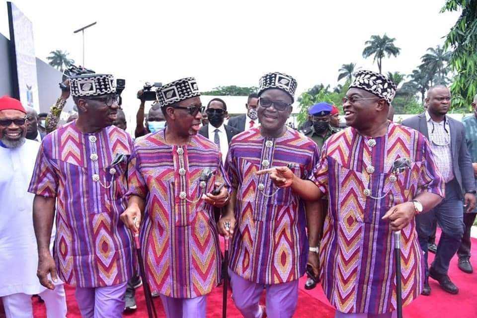 (Photos)PDP Governors rock indigenous Akwete fabric as they meet in Abia 16