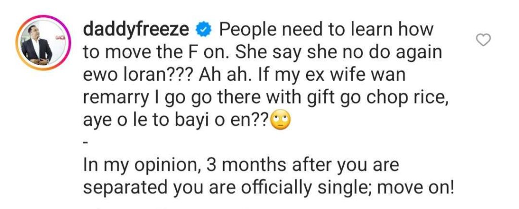 If my ex- wife wan remarry, I go go with gift go chop rice - Daddy freeze reacts to news that a man killed his ex because she wanted to marry another man 4