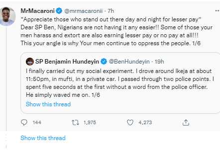 All we want from the police is to do better and know that we are all going through life - Mr Macaroni tells Police PRO, Hundeyin after his social experiment 8