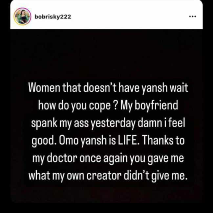 Ny*sh is life, thanks to my doctor for giving me what my creator didn't give me - Bobrisky 4