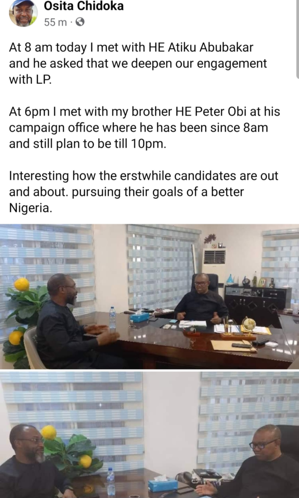 Atiku Abubakar asked that we deepen our engagement with LP - PDP Chieftain, Osita Chidoka 4