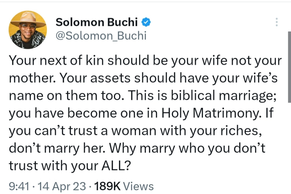 Hakimi: Your next of kin should be your wife, why marry someone who you do not trust with your all - Solomon Buchi 6