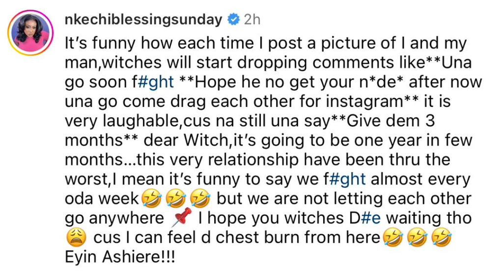 I hope you witches die waiting - Nkechi Blessing tells those hoping her relationship ends 7