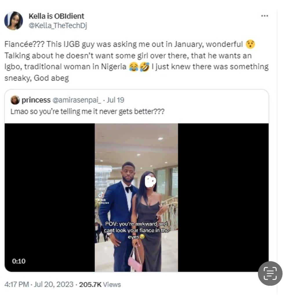 Nigerian lady shares story of man who got engaged in December 2022 but was asking her out in January this year 6