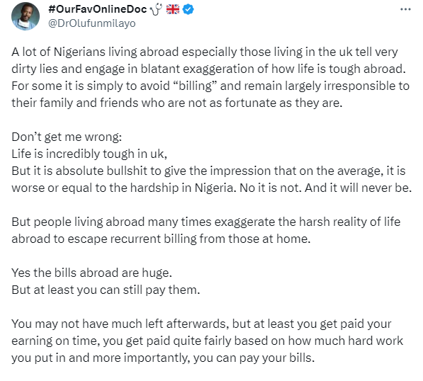 A lot of Nigerians living in the UK tell lies of how life is tough abroad to avoid “billing” - Dr Olufunmilayo 4 A lot of Nigerians living in the UK tell lies of how life is tough abroad to avoid “billing” - Dr Olufunmilayo 4