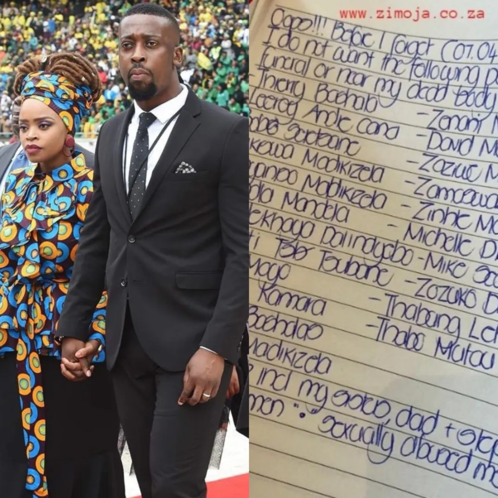 Mandela's granddaughter made a list of those she didn't want at her funeral, including her husband and relatives who abused her 7