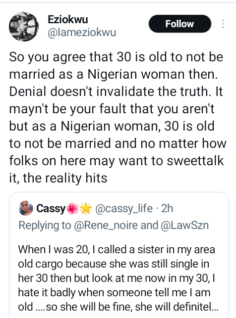 As a Nigerian woman, 30 is old to not be married no matter how folks want to sweet talk it - Nigerian man says 4