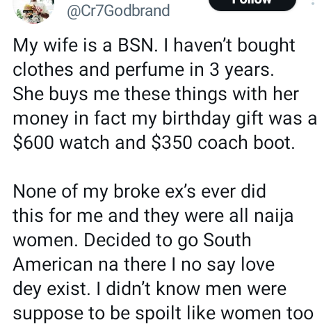 Why I stopped dating Naija ladies - U.S based Nigerian man says as he praises his 'generous' South American wife 3