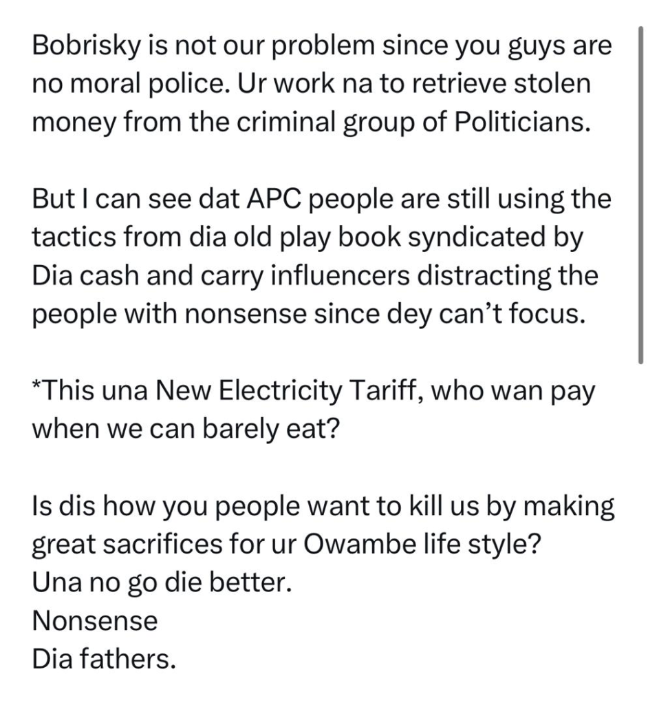 Your work na to retrieve stolen money from politicians, Bobrisky is not our Problem - Charly Boy tells EFCC 7