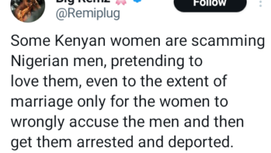 Photo of Kenyan women pretending to love Nigerian men only to wrongly accuse them and get them deported – X user claims