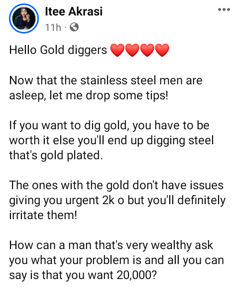 Rich generous men want a woman who can help them spend their money - Nigerian lady gives tips for successful ''gold digging'' 4