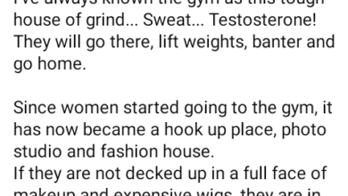 Photo of Since women started going to the gym, it has now became a hook up place, photo studio and fashion house – Nigerian woman says