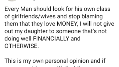 Photo of I will not give out my daughter to someone that is not doing well financially – Nigerian man says