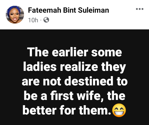 The earlier some ladies realize they are not destined to be a first wife, the better for them - Nigerian woman says 3