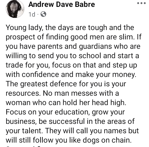 Succeed first, the days are tough and the prospect of finding good men are slim - Nigerian man tells ladies 3