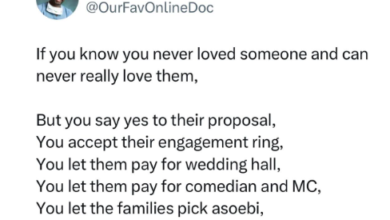 Photo of You are a narcissistic demonic human being -Nigerian doctor tells women who call off their wedding days to the ceremony