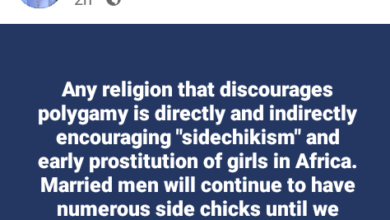 Photo of ”Any religion that discourages polygamy is directly and indirectly encouraging ”sidechikism” and early prost!tution” – Nigerian man says