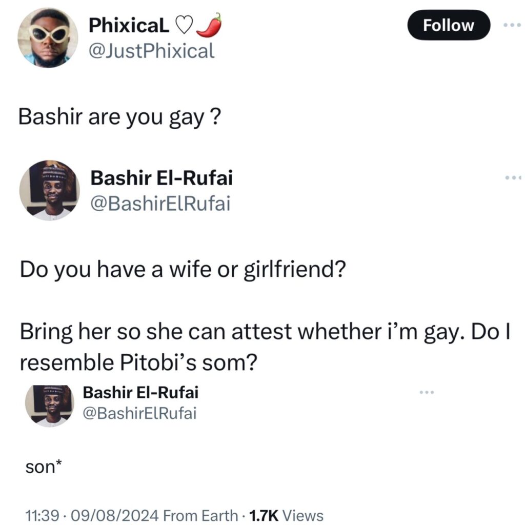 Do I look like Pitobi's son? - Bashir El-Rufai claps back at man who asked if he is gay 4