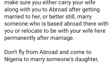 Photo of Any Lady whose husband is based abroad is permitted to have sex with a single guy – Nigerian man says