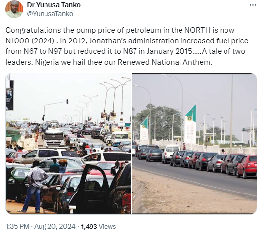 The pump price of petrol in the North is now N1000 - LP spokesperson, Yunusa Tanko 3