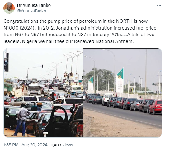 The pump price of petrol in the North is now N1000 - LP spokesperson, Yunusa Tanko 4