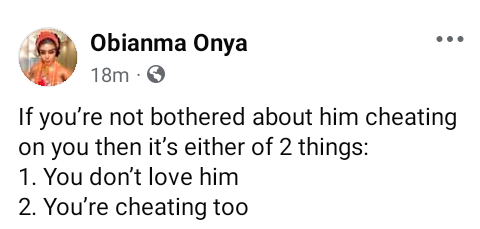 If you are not bothered about your man cheating on you then it’s either you don’t love him or you’re cheating too - Nigerian doctor tells women 3