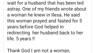 Photo of Thank God I am not a woman, I’d probably be on my 5th marriage – Nigerian man says after slamming Nigerian women for the sacrifices they make for their ‘rubbish’ husbands