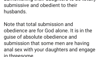 Photo of Tell your daughters that there is a limit to obedience and submission in marriage – Nigerian man tells parents