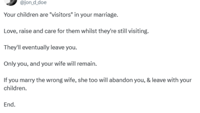 Photo of Your children are “visitors” in your marriage. They’ll eventually leave you – Nigerian man educates couples