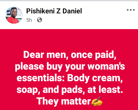 Once paid, please buy body cream, soap and pads for your women - Nigerian man advises men 3