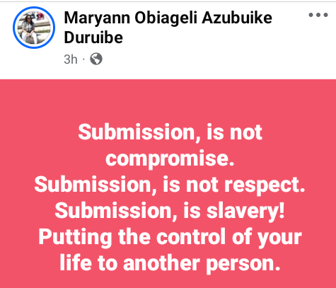 Photo of Submission is not respect, it is slavery – Nigerian woman says