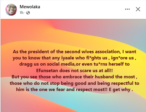 You don't scare us at all - acclaimed 'President of second wives association' slams senior wives 5