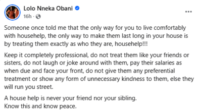 Photo of The only way for you to live comfortably with househelps and make them last long in your house is by treating them as househelps – Nigerian woman says