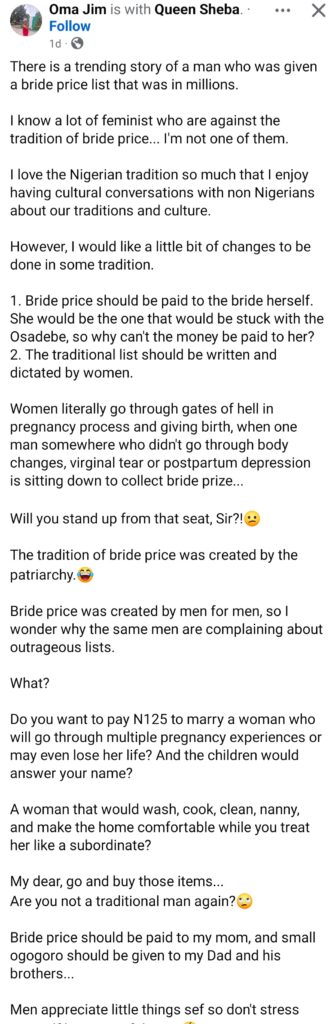 “Bride price should be paid to the bride. She is the one who will be stuck with the man" Woman says 4