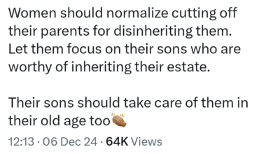 Photo of “Women should normalise cutting off their parents for disinheriting them” Lady urges women to refuse to take care of their parents in old age if they will their properties to only the sons