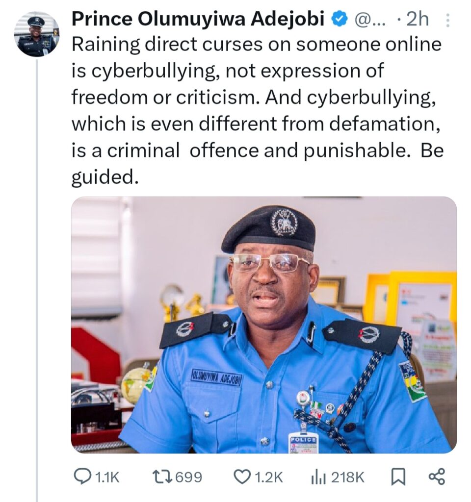 Raining direct curses on someone online is a criminal offense - Police PRO 6