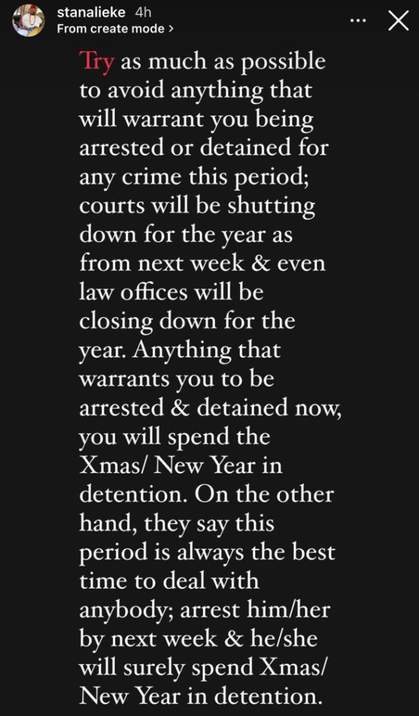 Try to avoid getting arrested this period, Courts will be shutting down for the year from Next week - Lawyer warns Nigerians 4