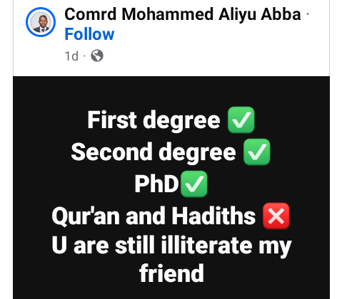 Degree holders without Islamic education are still illiterates - Nigerian man says 3