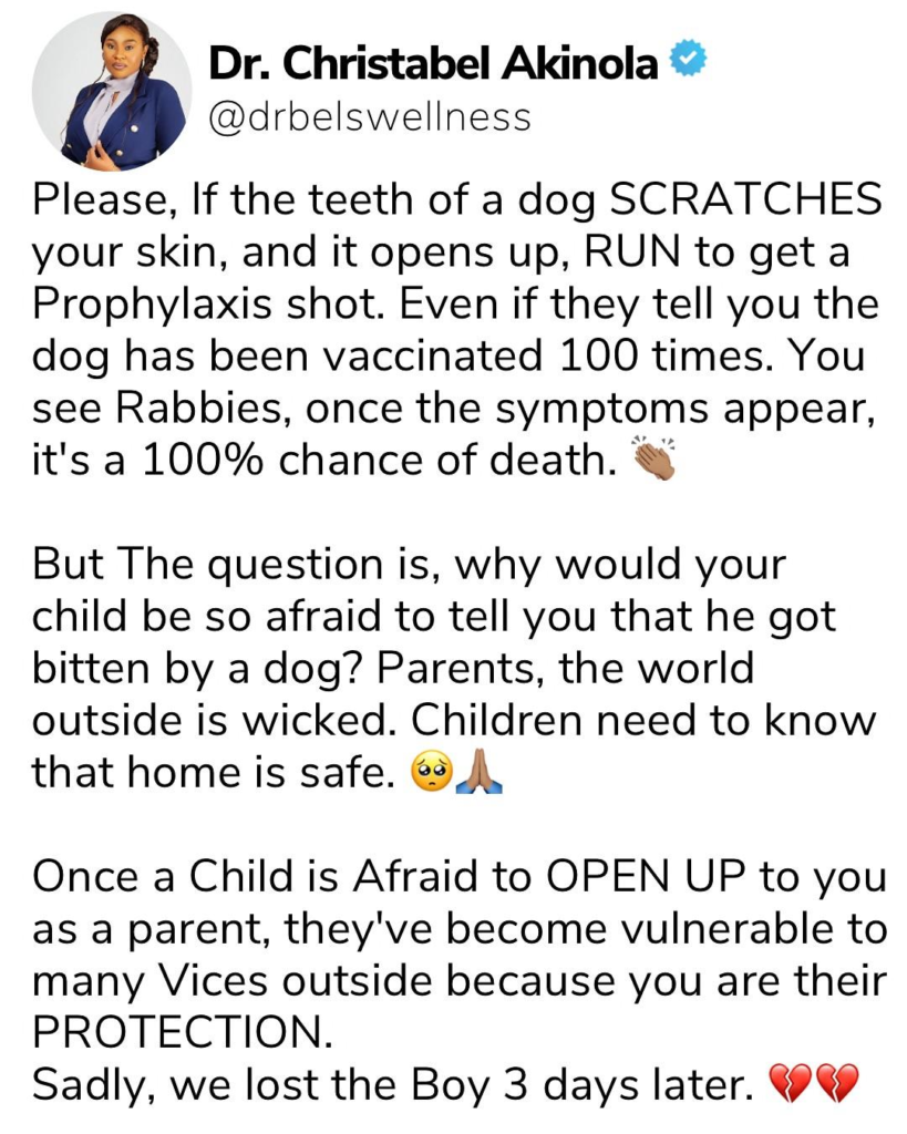 The world outside is wicked, children need to know that home is safe - Doctor tells parents, shares how a child died an avoidable death because he was scared to confide in his parents 13