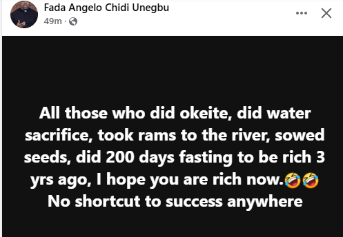 I hope you are rich now - Catholic priest takes a dig at those who did "money ritual, 200 days of fasting, water sacrifice, took rams to the river” to become rich" 4