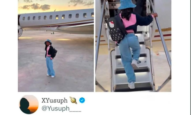 Stop exposing children to luxury at a young age, it can spoil their way of thinking - X user shares unsolicited advice to Davido after he posted a video of his daughter boarding his Private Jet 3