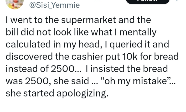 "Stay vigilant" Vlogger, Sisi Yemmie warns as she reveals how cashier inflated her bill at a supermarket 3 "Stay vigilant" Vlogger, Sisi Yemmie warns as she reveals how cashier inflated her bill at a supermarket 3