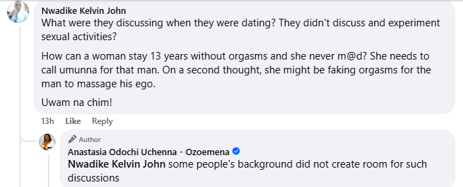 A married woman who has never experienced 0rgasm needs report her husband to his family - Nigerian man says 7