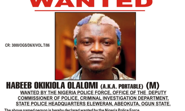 Photo of Police declares singer Portable wanted for allegedly assaulting Ogun govt officials